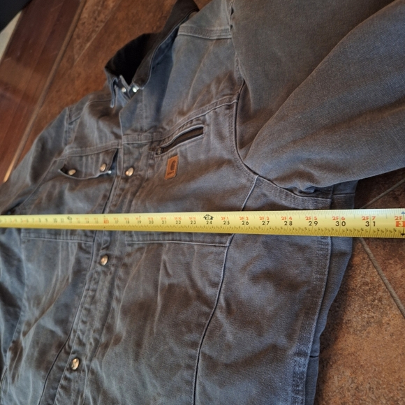 NICE! Carhartt Men's Heavyweight Gray Canvas Work Jacket Coat 3XL TALL - Picture 11 of 13